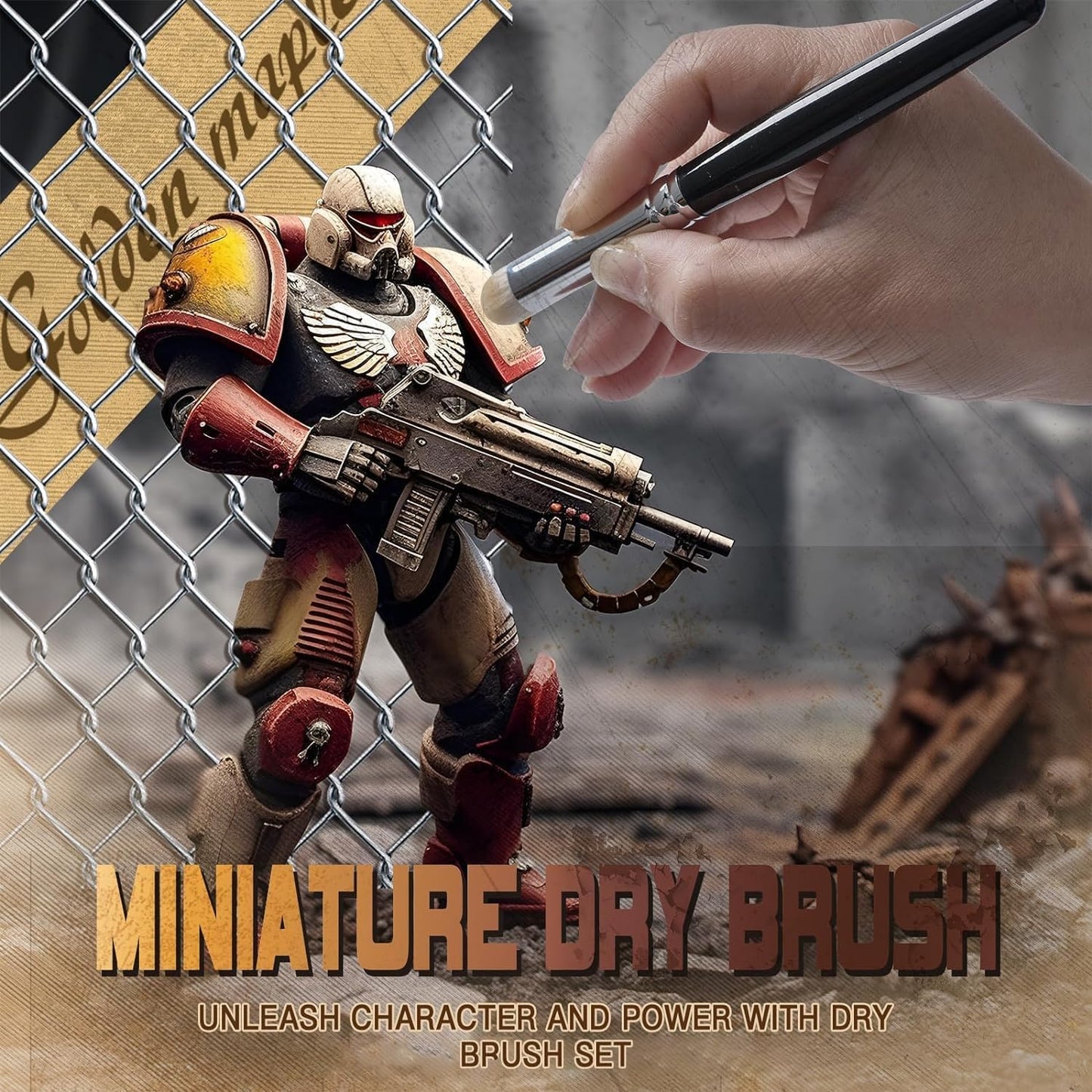 Golden Maple Detail Paint Brushes Set 10pcs Miniature Brushes for Fine Detailing & Art Painting - Acrylic, Watercolor, Oil, Models