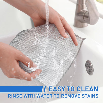 30PCS Non Scratch Wire Dishcloth Steel Wool Scrubber Scrub Pads - Kitchen Dishwashing Rag Sets Bathroom Home Essentials Towels Cleaning Pads Supplies,For Dishes Sinks,Stove Top Dish Cloths Gadgets
