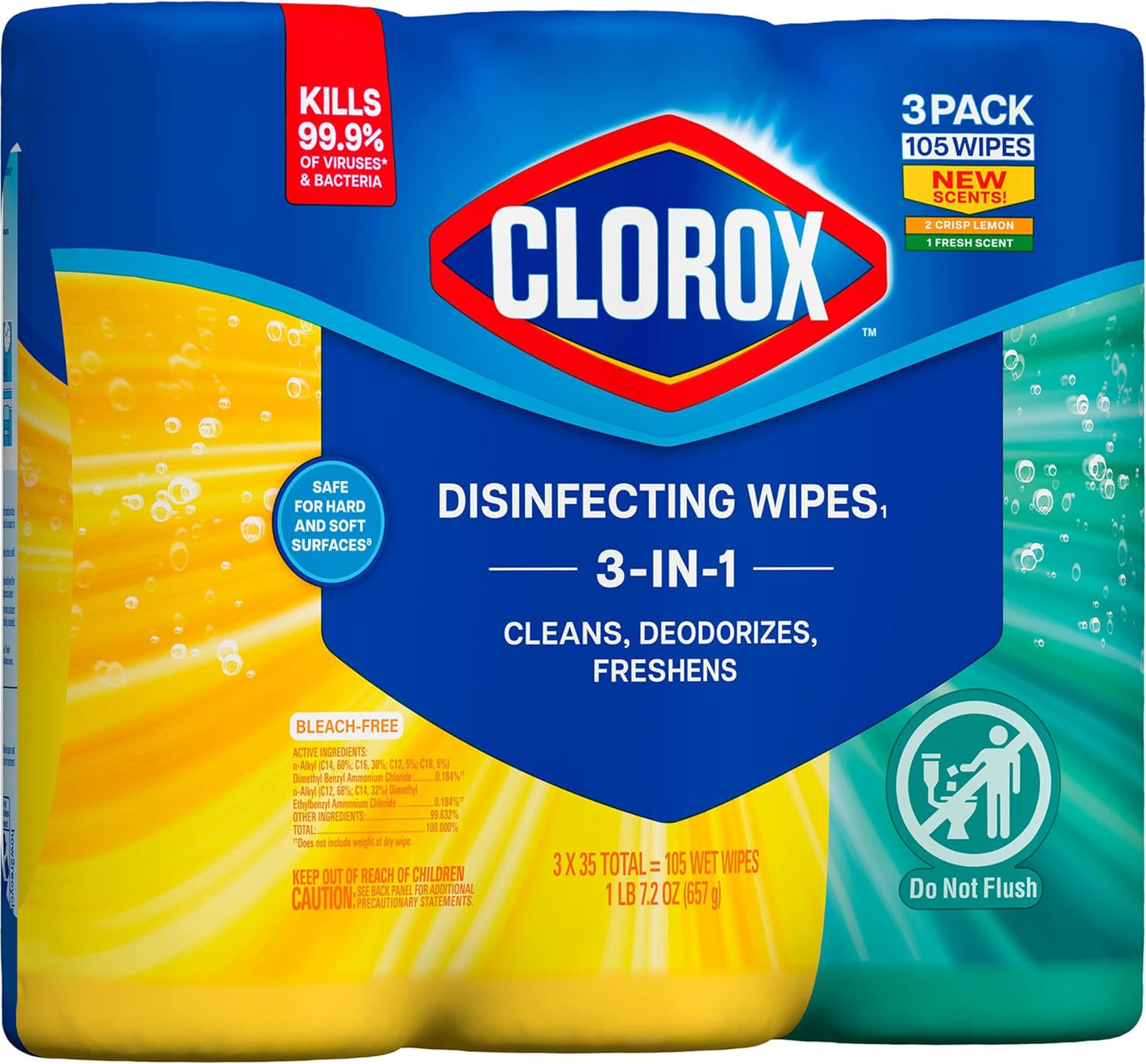 Clorox Disinfecting Cleaning Wipes Variety Pack, 35 Count Each (Package May Vary)
