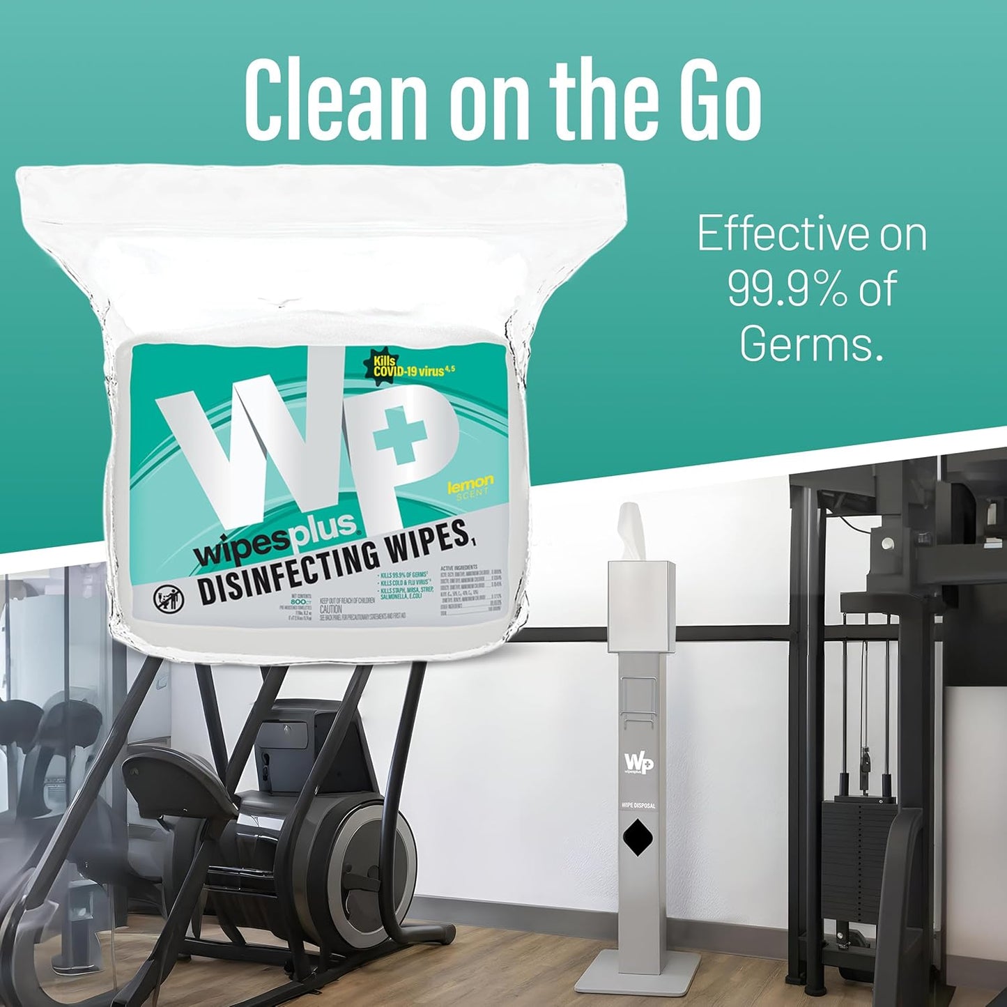 WIPESPLUS Disinfecting Surface Wipes Refill Bag Bleach Free with Lemon Scent for Home and Business, 800 Count