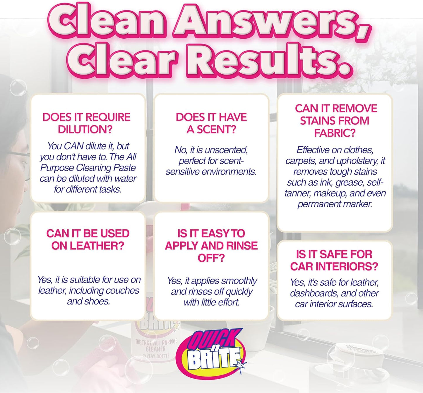 Quick 'n Brite All Purpose Cleaning Paste, True All Purpose Cleaner, Concentrated, 30 oz