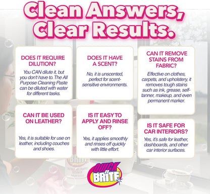 Quick 'n Brite All Purpose Cleaning Paste, True All Purpose Cleaner, Concentrated, 30 oz