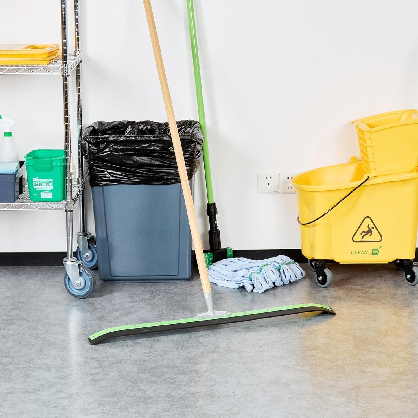 Restaurantware-SQUEEGEE ONLY: Clean Tek Professional 29.92 Inch Floor Squeegee, 1 Broom With Double Rubber Blade - Handle Sold Separately, Heavy-Duty, Steel Wiper For Concrete Floor