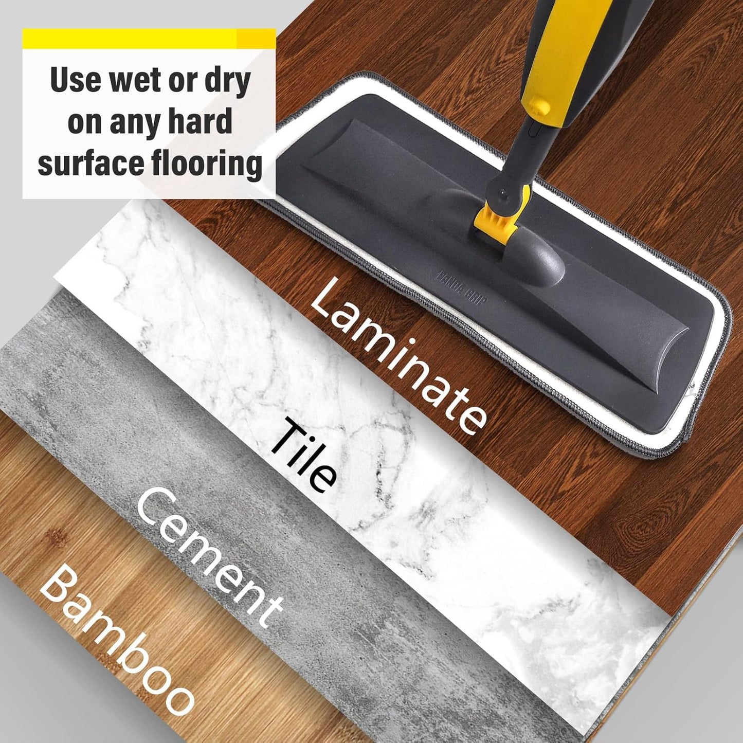 Mops for Floor Cleaning Wet Spray Mop with 14 oz Refillable Bottle and 2 Washable Microfiber Pads Home or Commercial Use Dry Wet Flat Mop for Hardwood Laminate Wood Ceramic