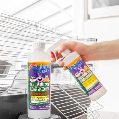 Amazing Small Animal Cage Cleaner, Just Spray/Wipe, Easily Removes Messes & Odors - Hamster Cages, Mice, Rat Cage, Guinea Pig Cage, Rabbit Cage, Ferret Cage, Dog Cage - USA Made