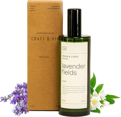 Craft & Kin Santal Woods Room Spray for Bedding, 6.76 oz, Pillow Spray, Long-Lasting Room Freshener, Soothing Aroma Mist for Home & Washroom