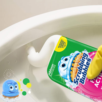 Scrubbing Bubbles Toilet Bowl Cleaning Gel, Non-Bleach Bathroom Cleaner, Gets Rid of Limescale and Hard Water + Rust Stains, Rainshower Scent, 24oz