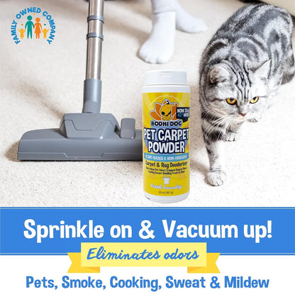 Bodhi Dog Natural Carpet Deodorizer Powder - Dry Pet Smell Eliminator & Urine Odor Remover - Loosens Fur & Dirt - Plant-Based Room Freshener for Vacuuming Home - Fresh Laundry (Pack of 1)