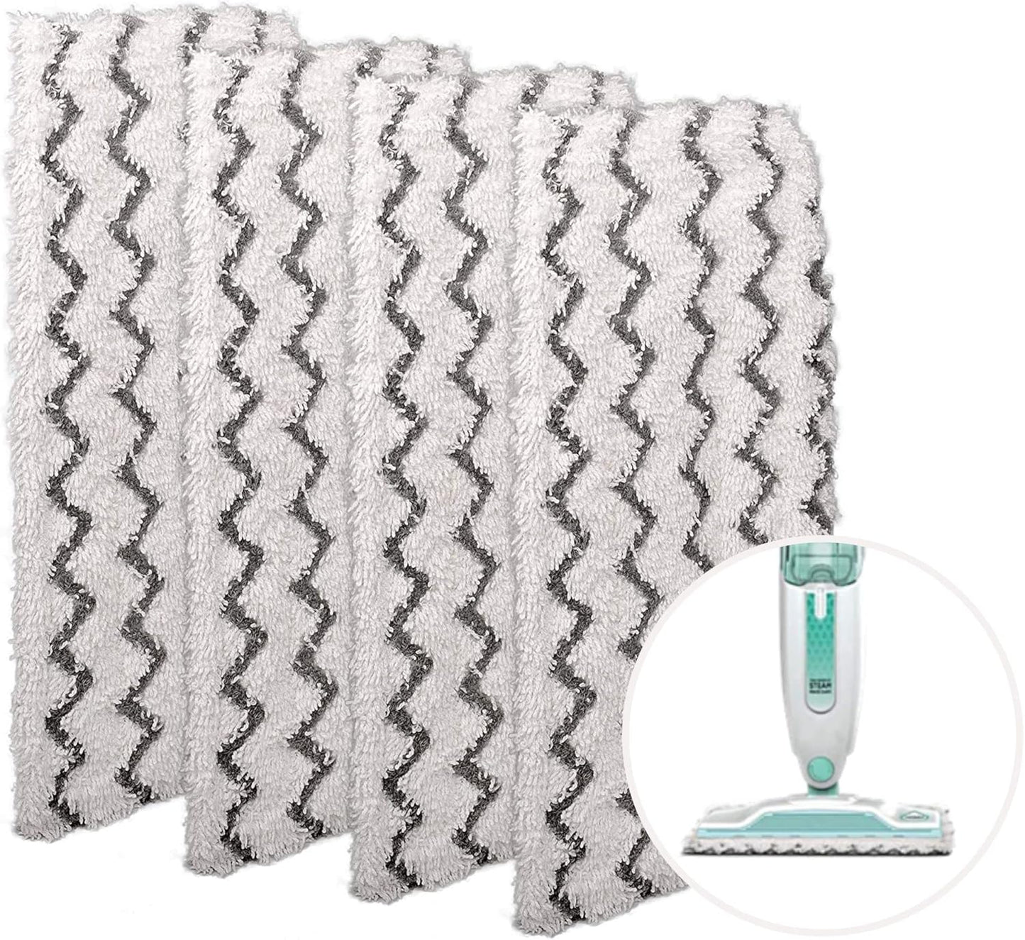 Flammi Steam Mop Pads for Shark S1000/S3101/S3250/SK Series SK410 SK435CO SK460 SK140 SK141 S3251 Steam Mop Replacement Pads, 4 Pack
