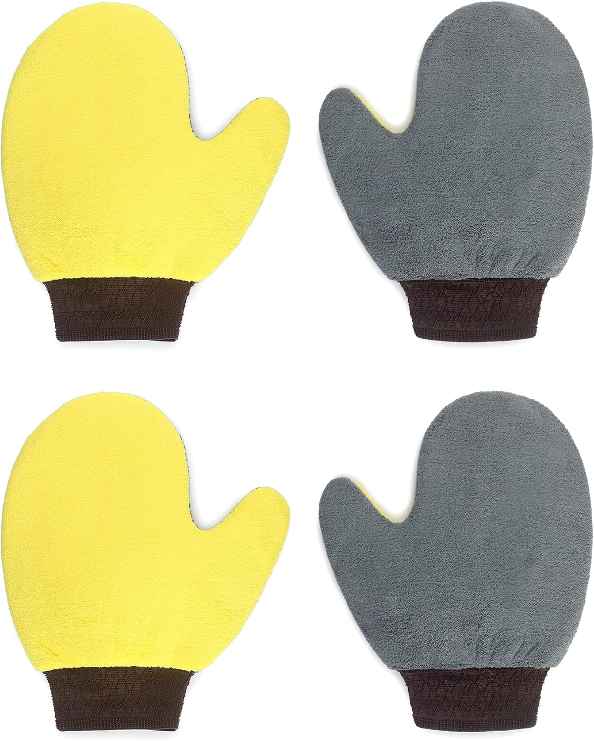 QWORK 4 Pack Painter's Gloves, Soft Microfiber Terry Mitts for Cleaning, Dusting, and Painting