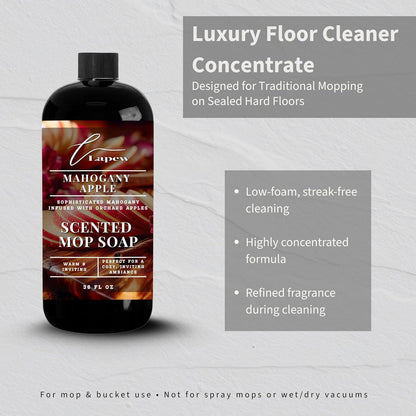Lapew Baccarat Scented Mop Soap - Luxury Floor Cleaner Concentrate for Mopping Tile, Laminate, Vinyl & Hardwood | Streak-Free, Low-Foam | 36 oz - Colors A