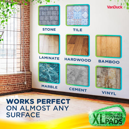 VanDuck XL Cotton Mop Pads Compatible with Swiffer XL (2 Pack) - Extra Large Wet and Dry Pads Refills - Cotton Covers Reusable Mop Heads (Handle is Not Included)