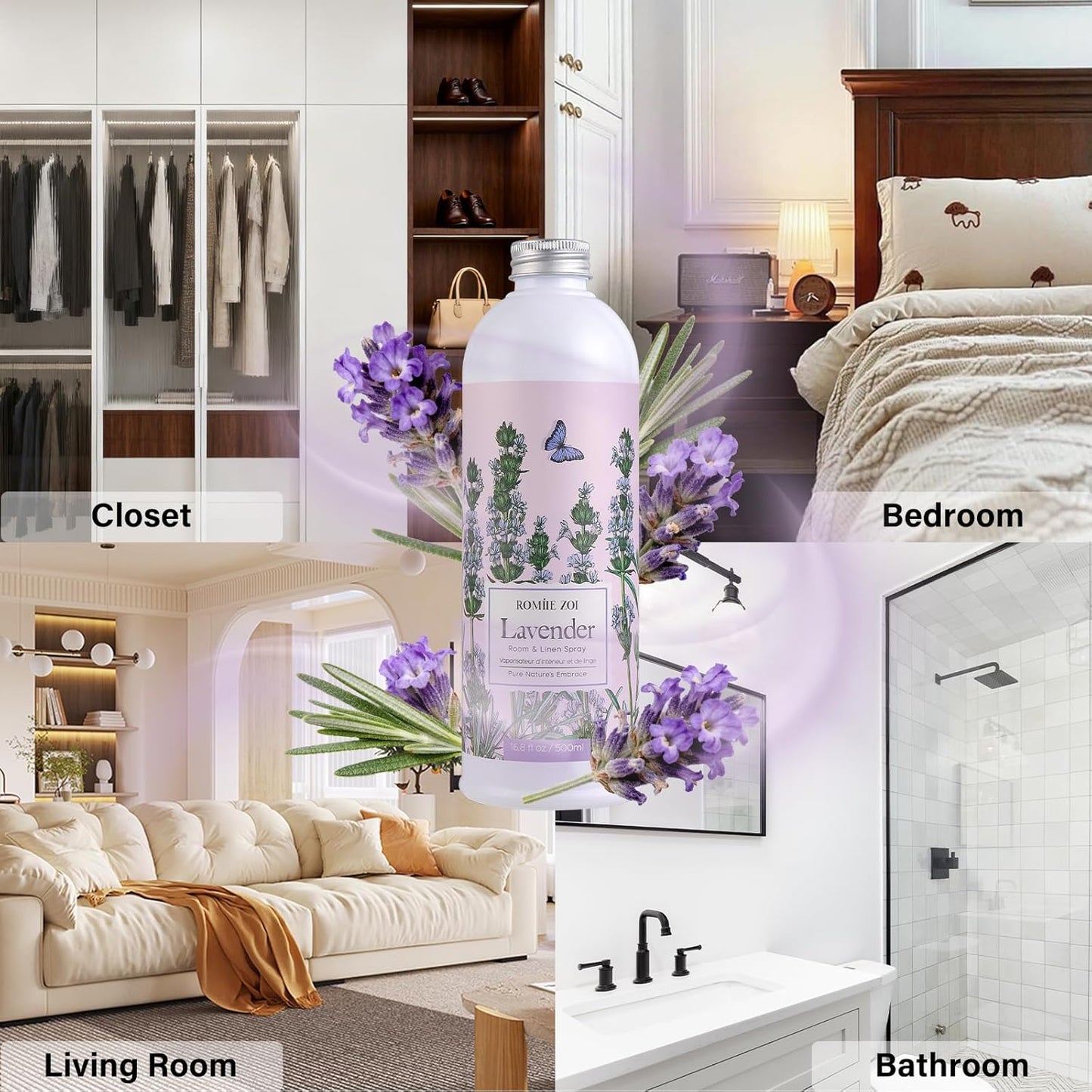 ROMIIE ZOI Room Spray Lemon, Air Freshener Spray Made with Natural Plant Extract, Scented Room Spray for Home Fragrance Fabric Spray Freshener 8.5 FL OZ