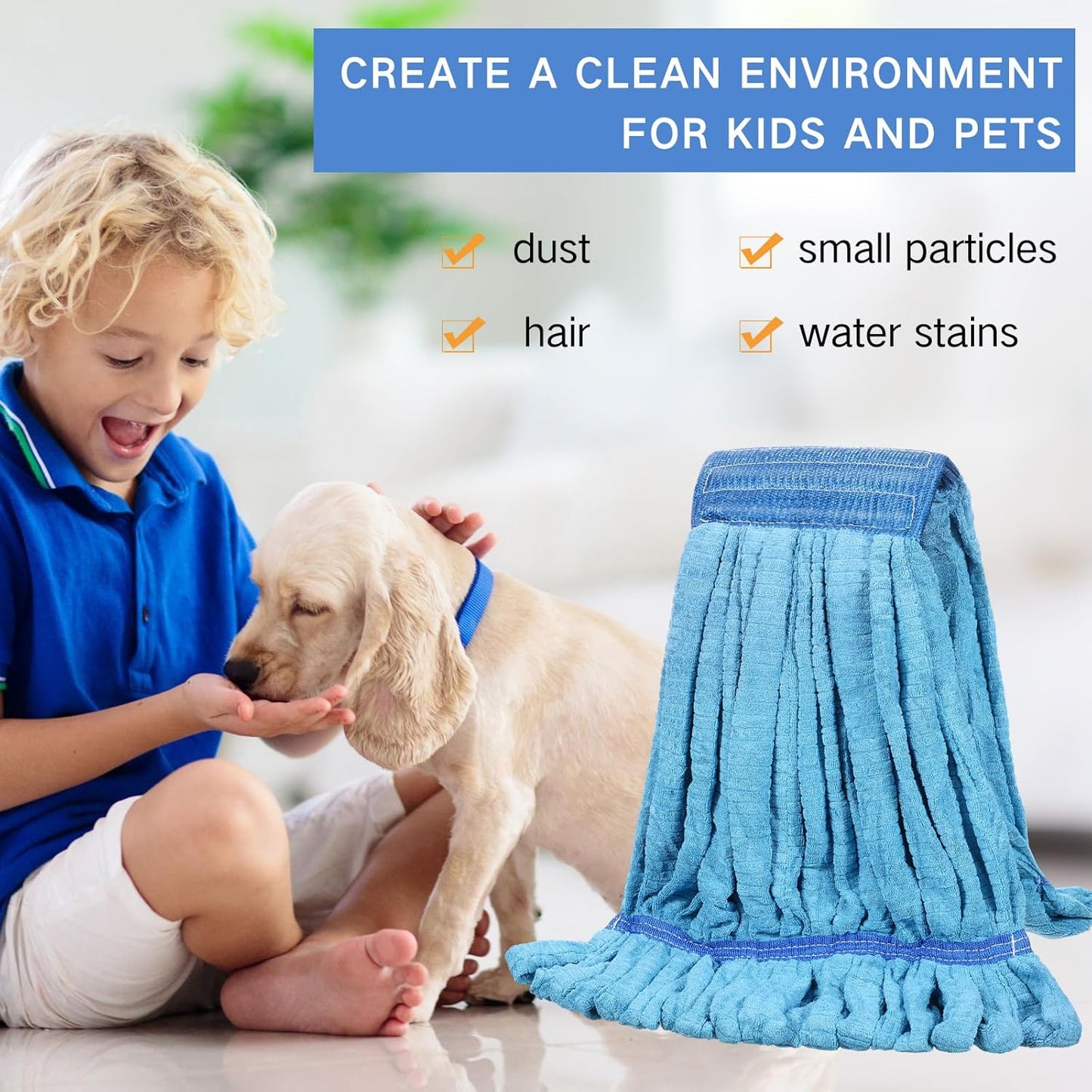 Lallisa 2 Pcs Commercial Mop Head Replacement 18 Oz Tube Microfiber Mop Heads for Floor Cleaning Industrial Mop Heads Looped End Wet Mop Head Refill for Home Commercial Industrial Use (Green)