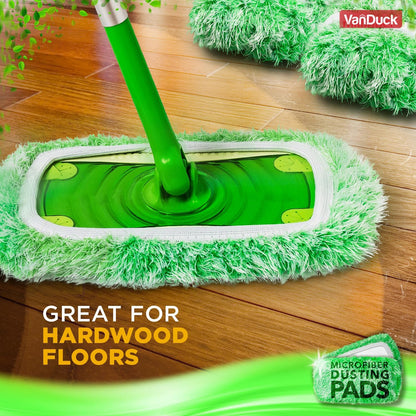 VanDuck Reusable Mop Pads Compatible with Swiffer Sweeper (4-Pack) - Washable Microfiber Mop Pads for Wet & Dry Use - All Purpose Floor Mopping and Cleaning Product