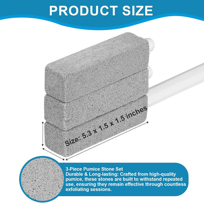 5 Packs Pumice Cleaning Stone with Extra Long Handle, Pumice Stone for Toilet Bowl Clean for Cleaning Toilets, Bathtubs, Grills, Swimming Pools, Sinks