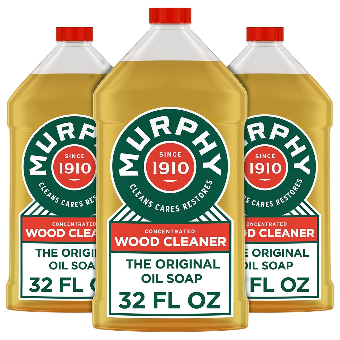 Murphy Oil Soap Concentrated Formula, Wood Cleaner, No-Rinse Floor Cleaner, Citronella Oil Scent, 32 fl oz Bottle (3 Pack)