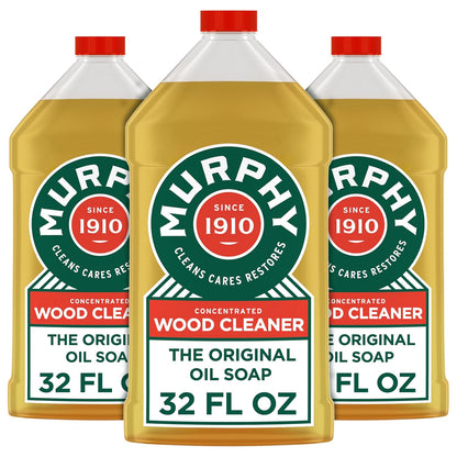 Murphy Oil Soap Concentrated Formula, Wood Cleaner, No-Rinse Floor Cleaner, Citronella Oil Scent, 32 fl oz Bottle (3 Pack)