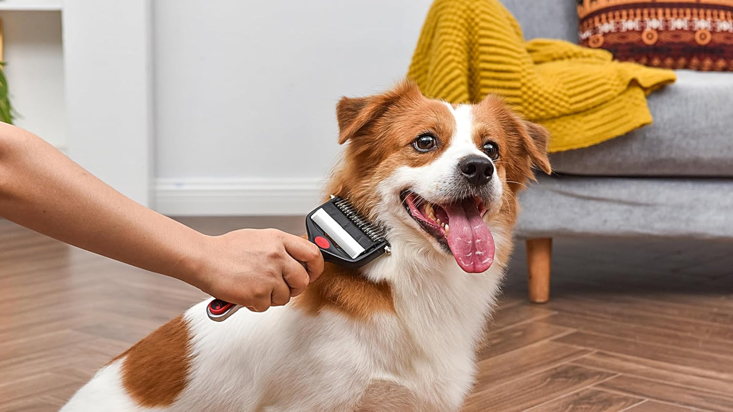 CHI for Dogs Rubber Fur Accumulator Brush, Dog Grooming Tool for Removing Loose Hair and Lint from Coats Furniture Clothing and Car Seats, Flexible Rubber Bristles, Easy Clean Grooming Brush