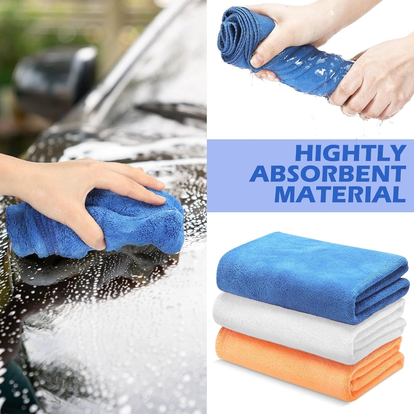 SmoothNovelty 10 Pcs Extra Large Microfiber Cloth 30" x 20" Large Floor Microfiber Towel Reusable Washable Free Lint Free Cloth Rag for Squeegee Mop Floor Window Housekeeping (Bright Color)