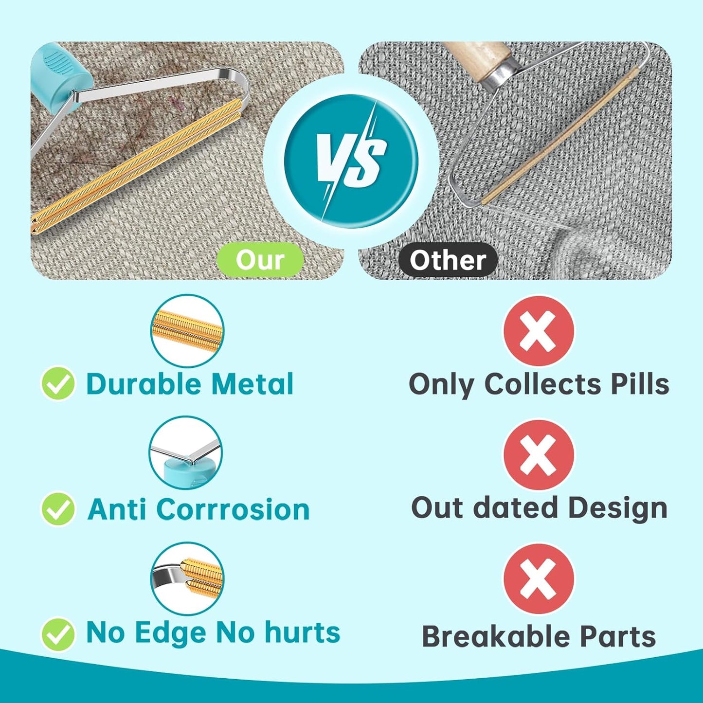 Pet Hair Remover, Dog and Cat Hair Remover, Wool Hair Remover, Carpet Rake for Pet Hair Removal, Carpet Rake, Pile Brush, Hand Shaver for Carpets, Car Cushions, Sofas, Pet Beds, Furniture & Rug