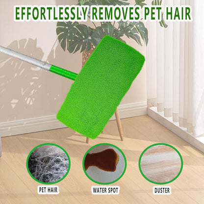 Reusable Microfiber Mop Pads Washable Wet Pads Compatible with Swiffer Sweeper Refills Pads for Wet & Dry Sweeping Cloths Mop Head Replacement for Household Cleaning (Green 4PCS)