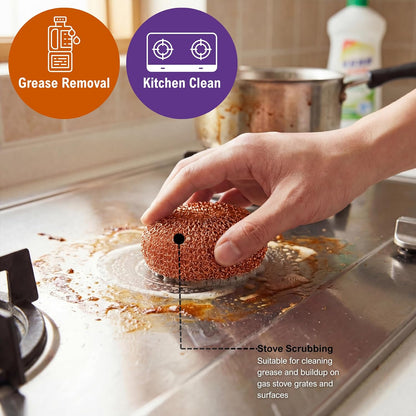 PAMI Heavy Duty Non Scratch Copper Scrubbers for Pots and Pans, Copper Wool Scrubber, Reusable Scouring Pads, Pack of 4