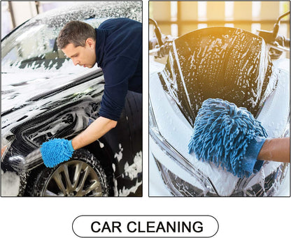 BBTO 5 Pack Car Wash Mitts Scratch Free Premium Chenille Microfiber Mitts 6" x 9" Double Sided Lint-Free Car Wash Gloves for Trucks, SUVs, Motorcycles, and More