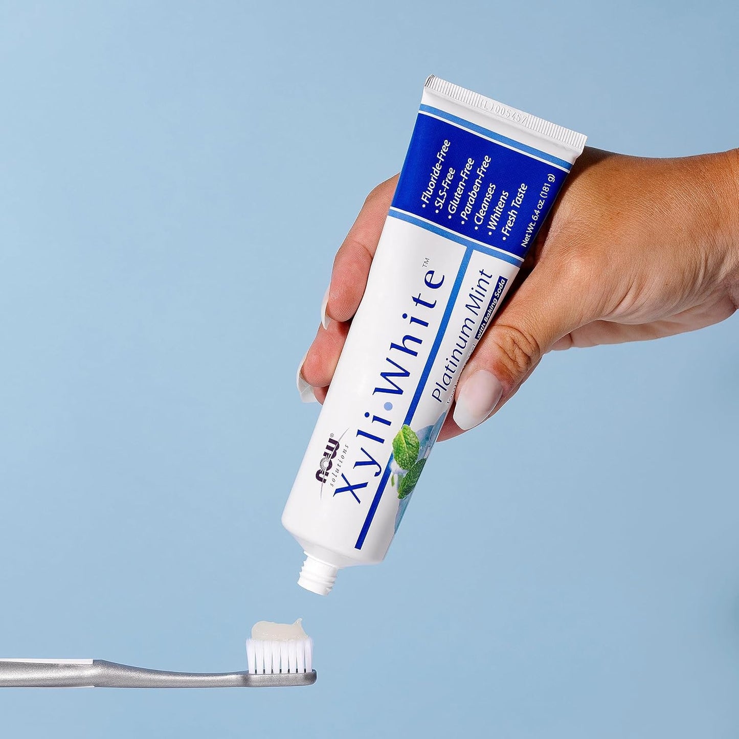 NOW Solutions, Xyliwhite™ Toothpaste Gel, Platinum Mint, Cleanses and Whitens, Fresh Taste, 6.4-Ounce