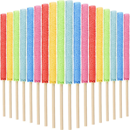 Honeydak 6 Pieces Microfiber Detail Duster Sticks Mini Duster Crevice Cleaning Tool Car Air Vent Cleaner Fan Cleaning Brush for Home Air Vent Window The Smallest Spaces