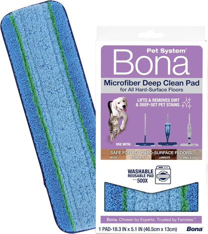 Bona Mop Microfiber Cleaning Pad for Hardwood & Hard Surface Floors - Value 3-Pack - For Use With Bona Mops - Dual Zone Cleaning