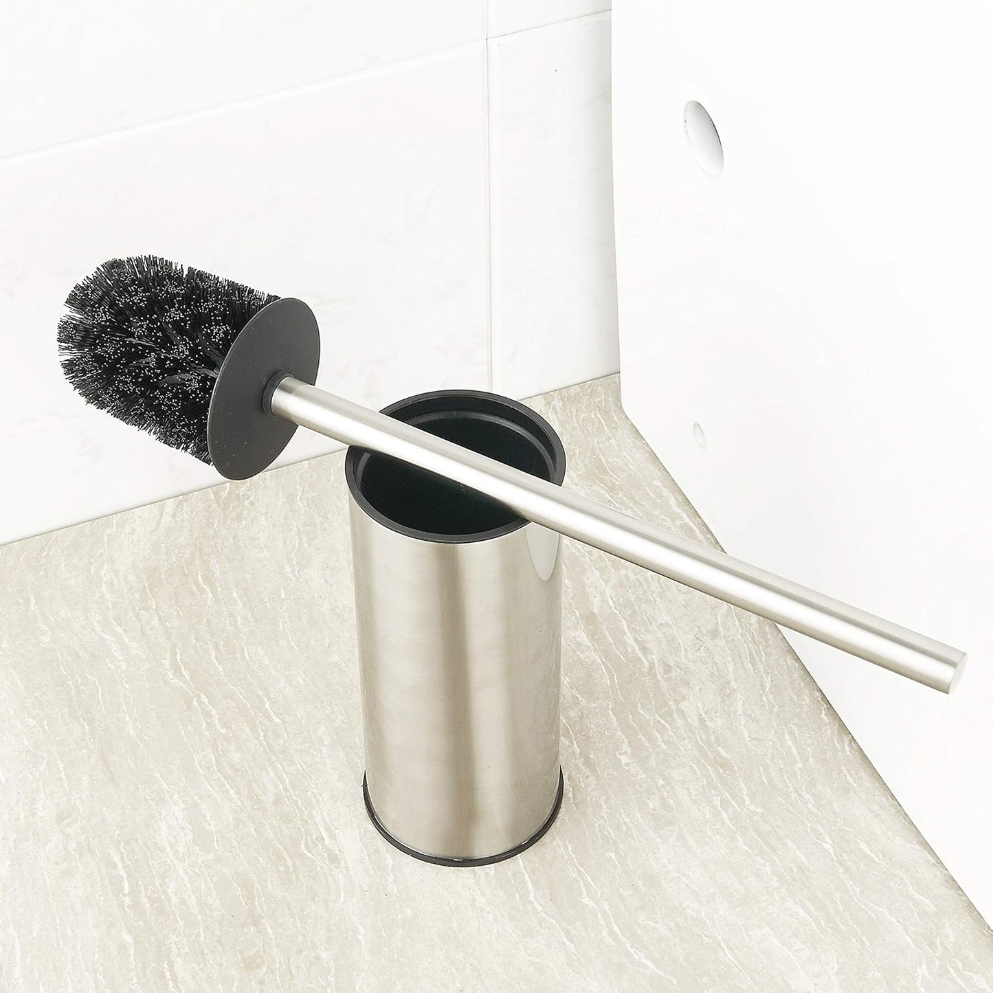 BGL Stainless Steel 304 Black Toilet Bowl Brush and Holder Set Cleaning Tool Holder with Toilet Brush