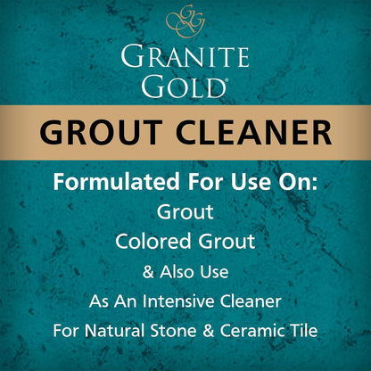 Granite Gold Grout Cleaner Spray with Brush for Stone, Ceramic, Glass & Colored Grout, 64 Fluid Ounces + 24 Fluid Ounces + 4 brushes