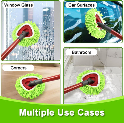 Mop Replace Head for O Cedar, Spin Mop Heads Replacements for Ocedar Easywring 1 Tank Spin Mop, Chenille Duster for Ocedar Mop Include 3 Pack Microfiber Chenille Mop Pad for Ocedar Spin Mop