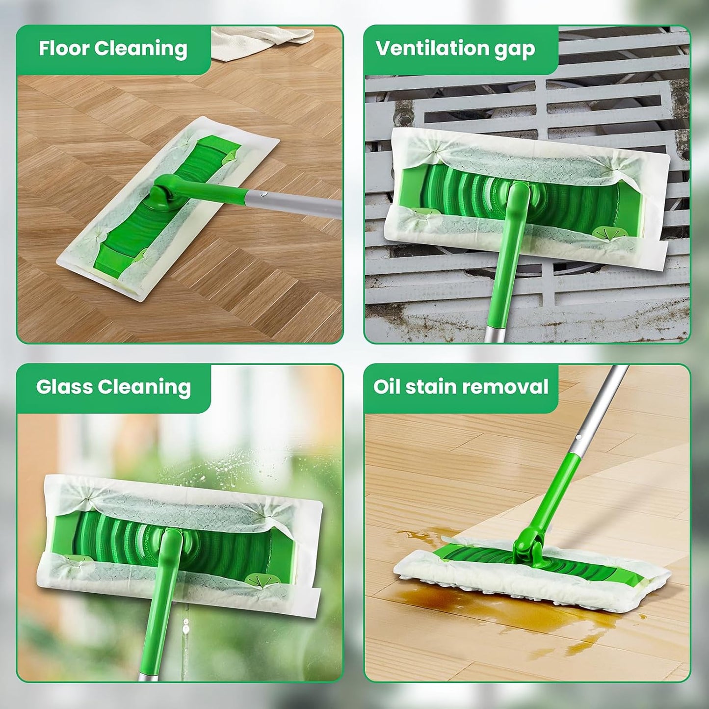 Pure Realm 40 Cout Power Mop Pads Refills for Powermop , Multi-Surface Disposablen swiffer Power Mop Pads，Unscented Spray Cleaning Repalcement Pads Refill