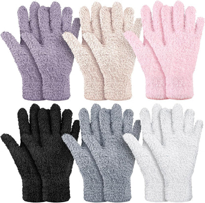 Bencailor 6 Pairs Microfiber Dusting Gloves, Dusting Cleaning Gloves Microfiber Gloves for Plants House Blinds Car Dust Mitt (Fresh Color,Medium)
