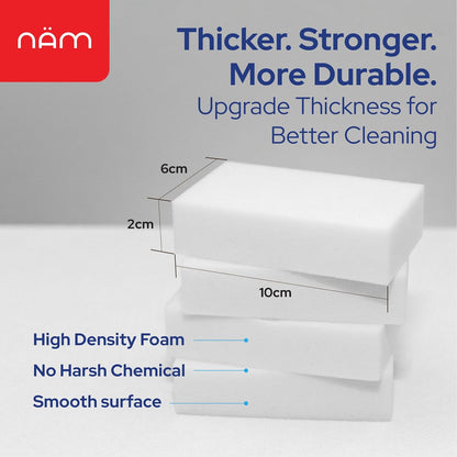 Magic Eraser Sponge, 50 Pack Extra Dense Melamine Cleaning Pads – Multi-Surface Cleaner for Kitchen, Bathroom, Walls, Floors, Baseboards, Sink, Scuff Marks & Grease Removal