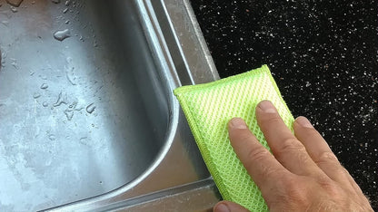 NoStench Kitchen Sponge | Odor Resistant, Non-Scratch Microfiber Mesh & Terry Cloth Sponge, Long Lasting Odor Protection | Durable, 4 Pack