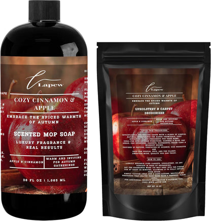 Lapew Black Sea Scented Cleaning Bundle | Carpet Deodorizer Powder (16 oz) & Mop Soap Concentrate (36 oz) | Pet-Friendly Odor Eliminator - Colors A
