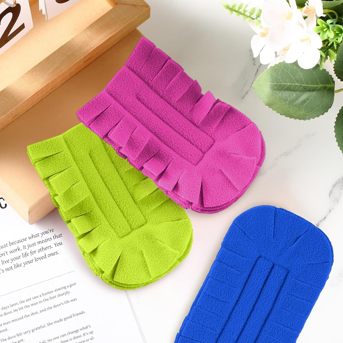 Zubebe 12 Pcs Duster Refill Reusable Fleece Duster Refills Feather Flat Dusters Multi Surface Washable Cleaning Pads Tools for Home, Blinds, Car, Pet, Furniture, Fans (Dark Color)