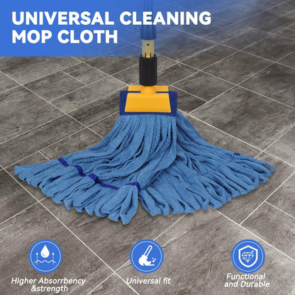 Heavy Duty Commercial Mop Head Replacement Microfiber Tube Mop Heads for Floor Cleaning: 3 Packs Looped End Wet Mop Head Refill for Home Commercial Industrial Use (Yellow)