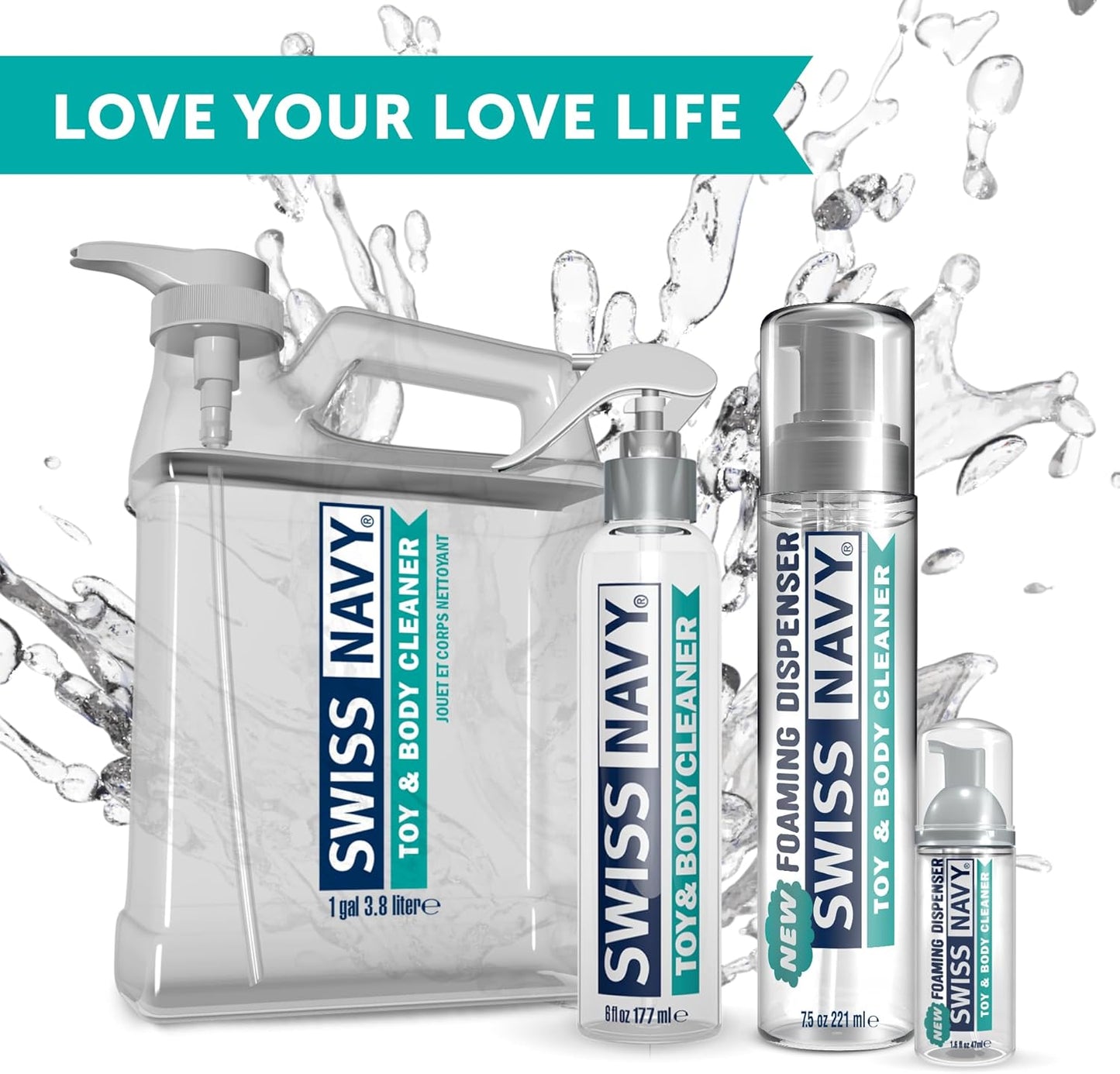 Swiss Navy Premium Toy & Body Spray Cleaner - 6 oz - Body-Safe, Gentle, Dermatologically Tested Cleanser for Toys & Intimate Areas - Safe for Silicone, Rubber & Latex Toys - Lavender Scent