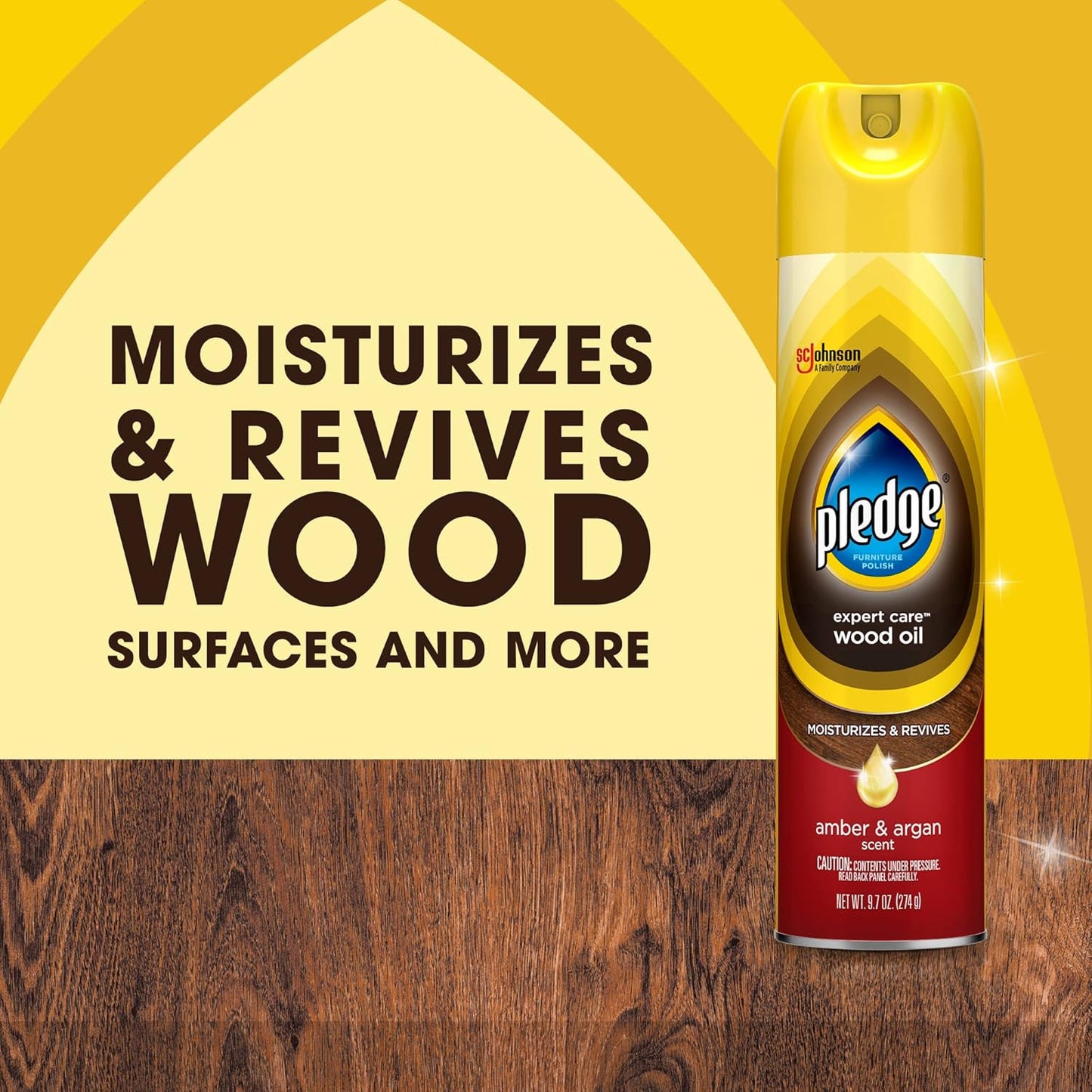 Pledge Enhancing Polish Spray, Wood Furniture & Stainless Steel Polish, Remove Dust and Fingerprints, Fast Shine and Protect, Prevent Scratches & Knicks - Lemon Scent, 9.7oz (Pack of 12)