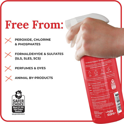 Emergency Stain Rescue Stain Remover Spray - For Wine & Coffee - Blood Stain Remover Clothes & Laundry - Carpet Cleaner Spray with No Added Phosphates - 2 x 4 Fl Oz