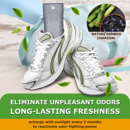 Activated Charcoal Odor Absorber for Strong Odor, Basement, Cars, Closets, Shoes, Smoke. 3 Pack Bamboo Charcoal Air Purifying Bags Deodorizer Odor Eliminator for Home