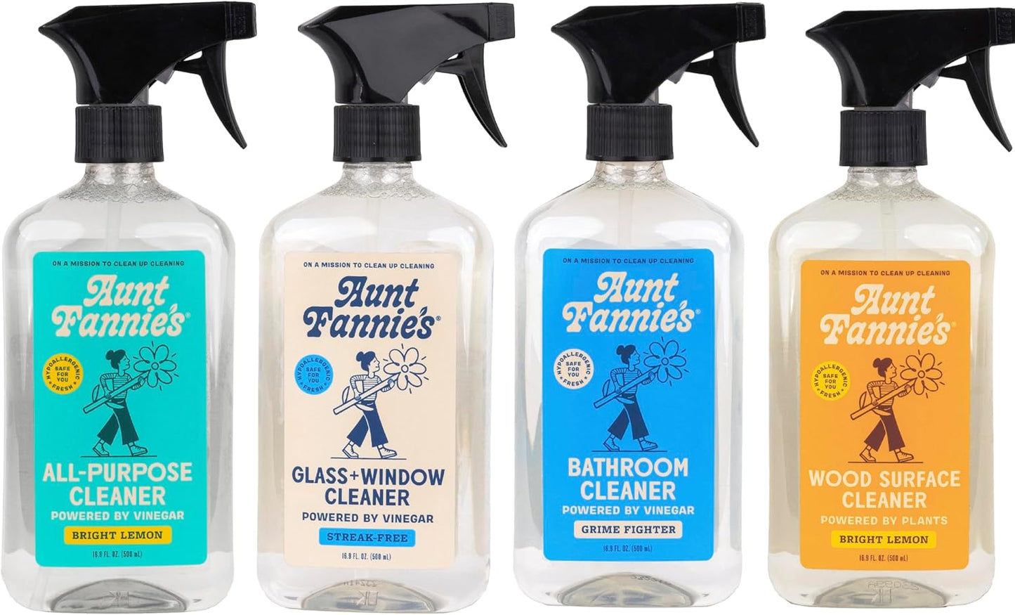 Aunt Fannie's Glass & Window Cleaning Vinegar Spray, Natural Streak-Free Spray, 16.9 Ounces (Pack of 1)