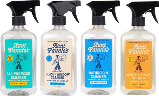Aunt Fannie's Glass & Window Cleaning Vinegar Spray, Natural Streak-Free Spray, 16.9 Ounces (Pack of 1)