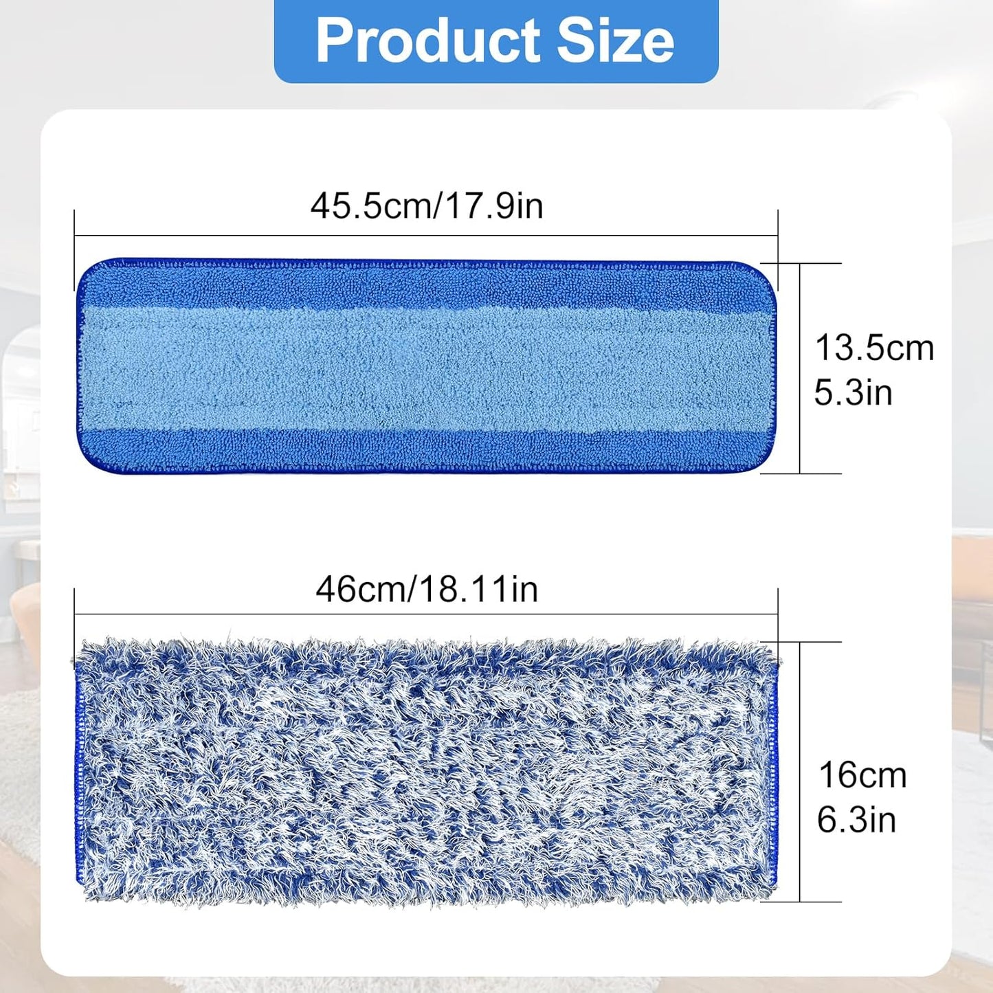 8 Pack Microfiber Cleaning Pad for Bona Mop Hardwood & Hard Surface Floors Dry and Wet Floor Cleaning - Includes 4 Microfiber Cleaning Pad, 2 Deep Clean Pads and 2 Dusting Pad - Dual Zone Cleaning
