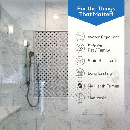 AQUA-X 16 Oz. Grout Sealer, Clear Grout and Tile Sealer, Natural Finish, Professional Grade, Indoor & Outdoor, Fast Dry and Long Lasting Protection