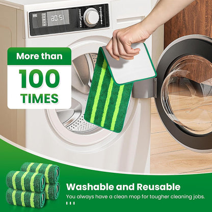 4 Pack Spray Mop Pads Refills Compatible with Libman Freedom Spray Mop, Reusable Microfiber Spray Mop Head Replacement, 16 in Spray Mops for Floor Cleaning (ONLY Pads)